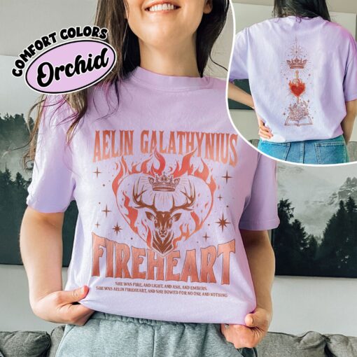 comfort colors throne of glass fan shirt aelin galathynius fireheart kingsflame the thirteen book lover gift q4r3j