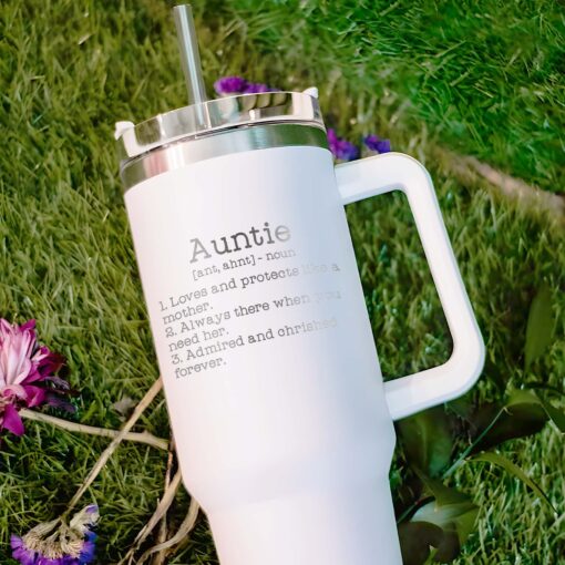 custom 40 oz best auntie tumbler laser engraved gift unique christmas halloween present insulated birthday cup jdodt