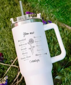 custom 40 oz bible verse tumbler laser engraved birth flower design unique christmas halloween gift faith inspired cup ijiag