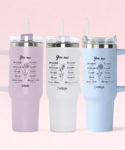 custom 40 oz bible verse tumbler laser engraved birth flower design unique christmas halloween gift faith inspired cup legi2