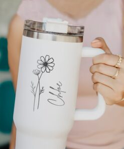 custom 40 oz birth flower tumbler laser engraved bridesmaid gift unique christmas halloween present personalized name cup 3s7i6