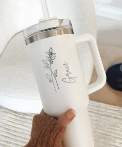 custom 40 oz birth flower tumbler laser engraved bridesmaid gift unique christmas halloween present personalized name cup i6vdp