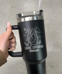 custom 40 oz cardiac sonographer tumbler laser engraved cardiology gift unique christmas halloween present insulated rn cup ihtng