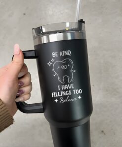 custom 40 oz dental assistant tumbler laser engraved funny design unique christmas halloween gift insulated hygienist cup bsspy