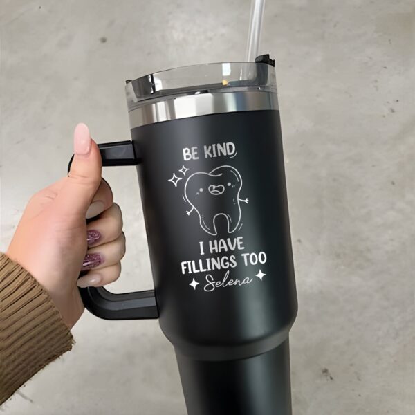 custom 40 oz dental assistant tumbler laser engraved funny design unique christmas halloween gift insulated hygienist cup bsspy