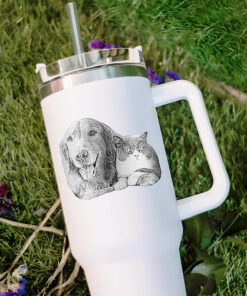 custom 40 oz dog mom tumbler laser engraved pet photo unique christmas halloween gift insulated animal lover cup akf3s