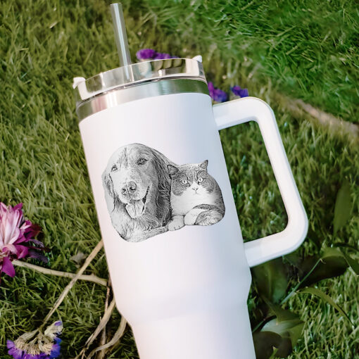 custom 40 oz dog mom tumbler laser engraved pet photo unique christmas halloween gift insulated animal lover cup akf3s