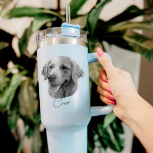 custom 40 oz dog mom tumbler laser engraved pet photo unique christmas halloween gift insulated animal lover cup mdf58