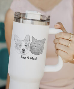 custom 40 oz dog mom tumbler laser engraved pet photo unique christmas halloween gift insulated animal lover cup npfqk