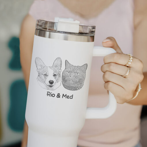 custom 40 oz dog mom tumbler laser engraved pet photo unique christmas halloween gift insulated animal lover cup npfqk