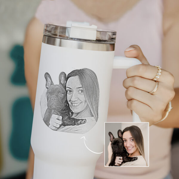 custom 40 oz dog mom tumbler laser engraved pet photo unique christmas halloween gift insulated animal lover cup qez8k