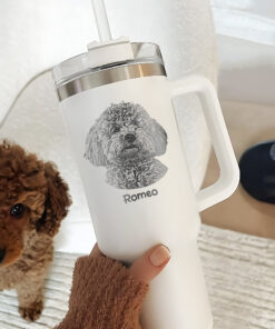 custom 40 oz dog mom tumbler laser engraved pet photo unique christmas halloween gift insulated animal lover cup yw1i1