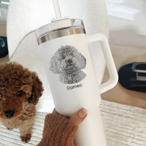 custom 40 oz dog mom tumbler laser engraved pet photo unique christmas halloween gift insulated animal lover cup yw1i1