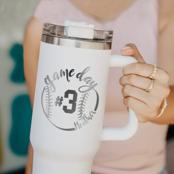 custom 40 oz engraved baseball tumbler personalized game day design unique christmas halloween present sports fan cup 1susr