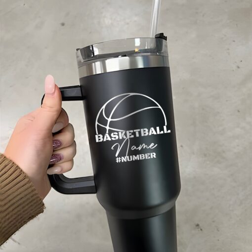 custom 40 oz engraved basketball tumbler personalized player gift unique christmas halloween present sports enthusiast cup unjdj