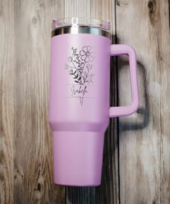 custom 40 oz engraved birth flower tumbler personalized name gift for her unique christmas halloween present mom wife sister cup udugn