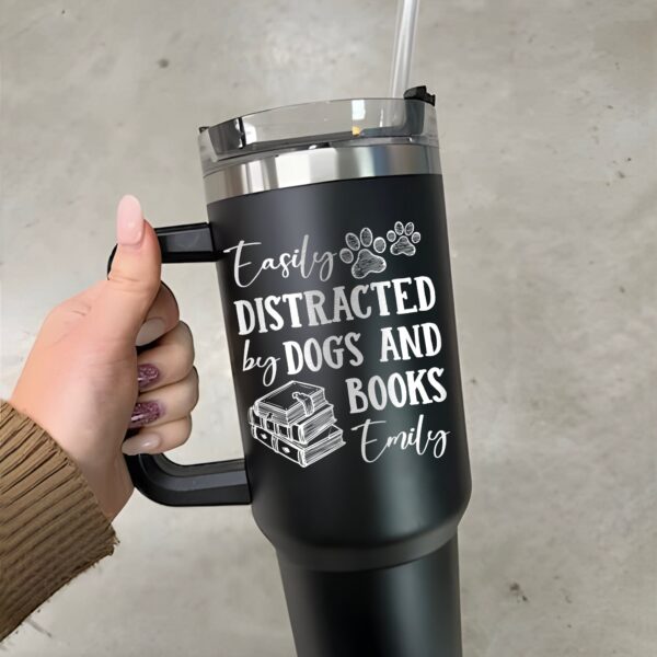 custom 40 oz engraved book lover tumbler personalized dogs and books design unique christmas halloween present librarian gift ug9ll