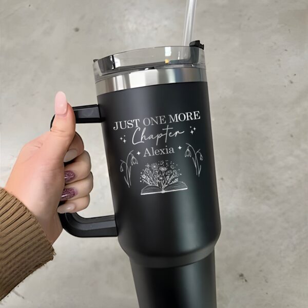 custom 40 oz engraved book lover tumbler personalized just one more chapter design unique christmas halloween gift librarian cup fiat5