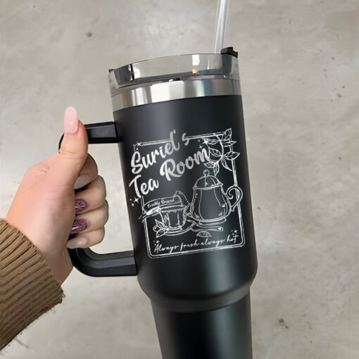 custom 40 oz engraved bookish tumbler personalized suriels tearoom design unique christmas halloween present acotar fan cup