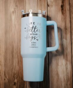 custom 40 oz engraved boy mom tumbler personalized life is better with boys design unique christmas halloween present mothers day bc3ud