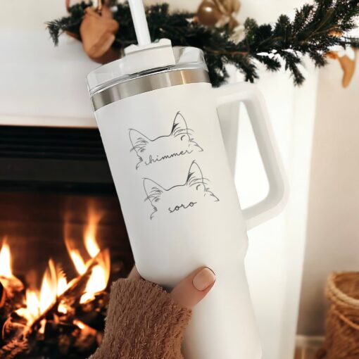 custom 40 oz engraved cat dad tumbler personalized pet ears design unique christmas halloween present fathers day gift 2dv62