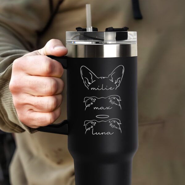 custom 40 oz engraved cat dad tumbler personalized pet ears design unique christmas halloween present fathers day gift sbdzp