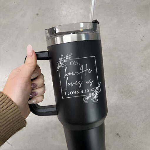 custom 40 oz engraved christian tumbler personalized oh how he loves us design unique christmas halloween present religious cup ep9nt