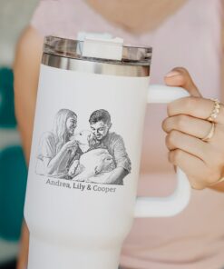 custom 40 oz engraved couple portrait tumbler personalized valentines gift for him unique christmas halloween present husband cup 9hcdk