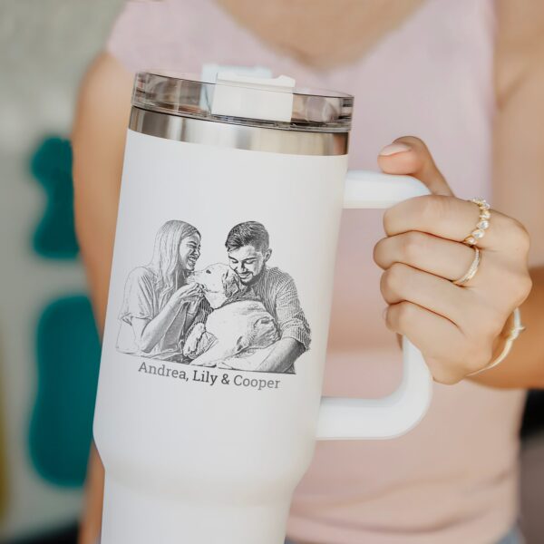 custom 40 oz engraved couple portrait tumbler personalized valentines gift for him unique christmas halloween present husband cup 9hcdk