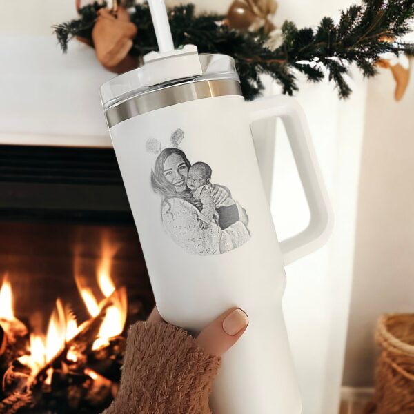 custom 40 oz engraved couple portrait tumbler personalized valentines gift for him unique christmas halloween present husband cup zklpw