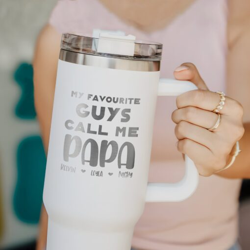 custom 40 oz engraved dad tumbler personalized kids names design unique christmas halloween present grandpa cup fq0k3