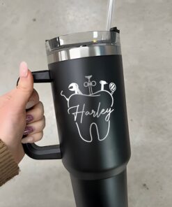 custom 40 oz engraved dental assistant tumbler personalized dentist gift unique christmas halloween present dental office cup hxcsr