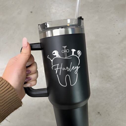 custom 40 oz engraved dental assistant tumbler personalized dentist gift unique christmas halloween present dental office cup