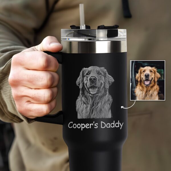 custom 40 oz engraved dog dad tumbler personalized pet photo design unique christmas halloween present dog lover gift ohjbg