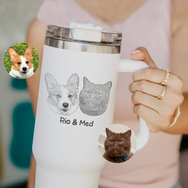 custom 40 oz engraved dog mom tumbler personalized pet portrait design unique christmas halloween present pet parent cup qpz8i