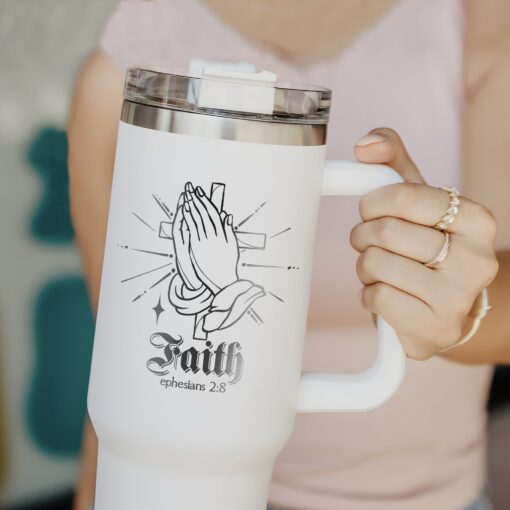 custom 40 oz engraved faith tumbler personalized bible verse design unique christmas halloween gift religious womens cup iajba