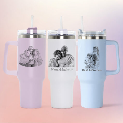 custom 40 oz engraved family photo tumbler personalized design unique christmas halloween present parent appreciation cup