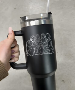 custom 40 oz engraved fathers day tumbler personalized line drawing design unique christmas halloween present dad portrait gift qbqta