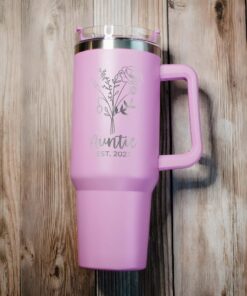 custom 40 oz engraved floral auntie tumbler personalized christmas design unique christmas halloween present aunt birthday gift bu9d4