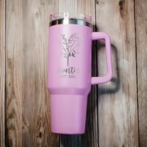 custom 40 oz engraved floral auntie tumbler personalized christmas design unique christmas halloween present aunt birthday gift bu9d4