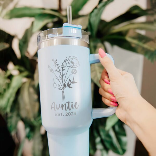 custom 40 oz engraved floral auntie tumbler personalized christmas design unique christmas halloween present aunt birthday gift sj0yn