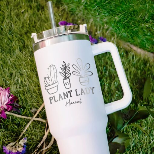 custom 40 oz engraved gardener tumbler personalized plant lover gift unique christmas halloween present insulated handle cup