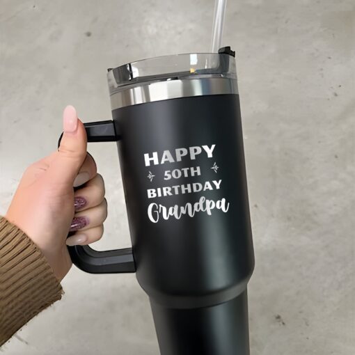 custom 40 oz engraved grandpa tumbler personalized birthday design unique christmas halloween present grandfather cup 43ifm