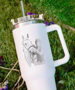 custom 40 oz engraved horse lover tumbler personalized photo design unique christmas halloween present equestrian gift cup 5gadg