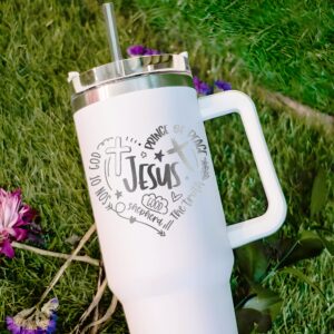 custom 40 oz engraved jesus tumbler personalized bible affirmations design unique christmas halloween gift christian womens cup hkk2y