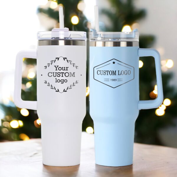 custom 40 oz engraved logo tumbler personalized corporate design unique christmas halloween present client appreciation cup