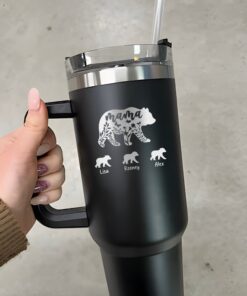 custom 40 oz engraved mama bear tumbler personalized kids names design unique christmas halloween present mothers day gift piuiz