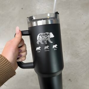 custom 40 oz engraved mama bear tumbler personalized kids names design unique christmas halloween present mothers day gift piuiz