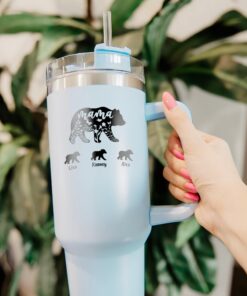 custom 40 oz engraved mama bear tumbler personalized kids names design unique christmas halloween present mothers day gift subcq