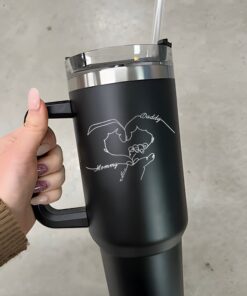 custom 40 oz engraved mom tumbler personalized kids handprints unique christmas halloween present best mom ever cup qmdqf